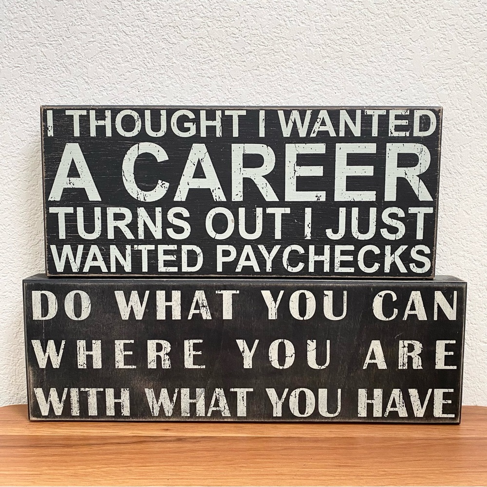 2 Inspirational Quotes Wooden Sign Wall Decor